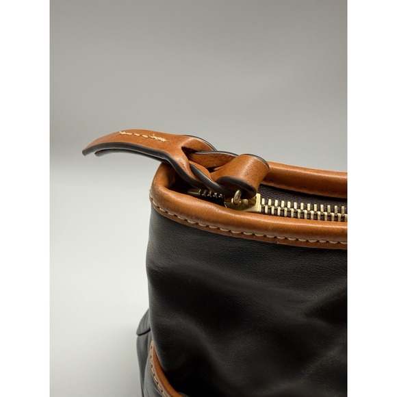 Dooney Bourke Large Black Leather With Cognac Trim Shoulder bag - Picture 3 of 16